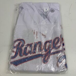 Texas Rangers Nolan Ryan Bloody Lip Jersey Men's Medium Game Souvenir Promo New